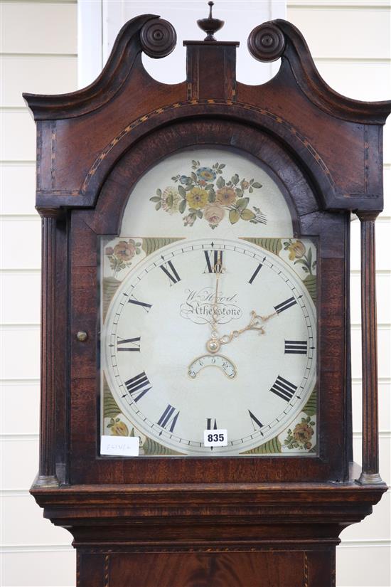 William Hood of Atherstone. An early 19th century oak thirty hour longcase clock H.217cm